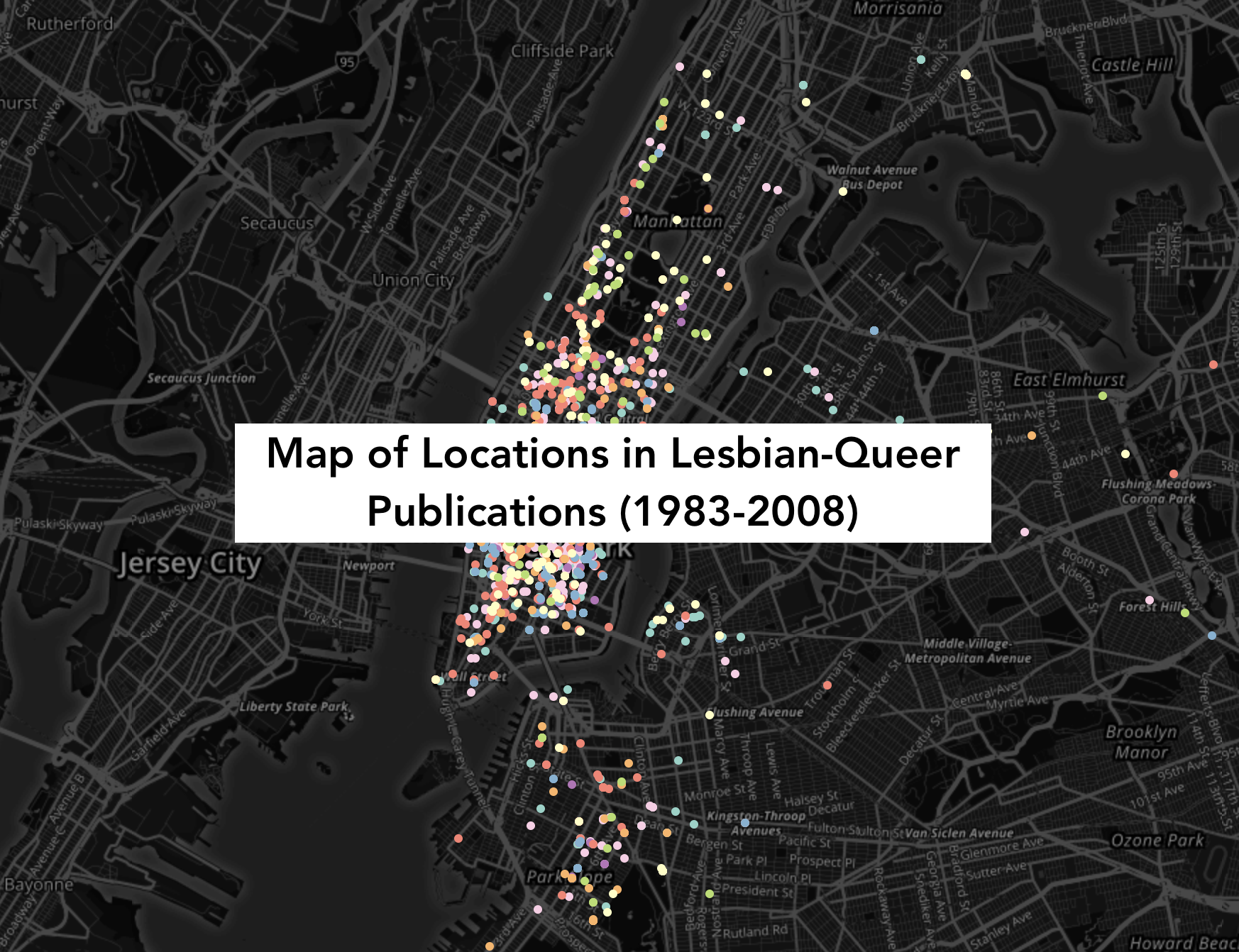 Map of Locations in Lesbian-Queer Publications (1983-2008)
