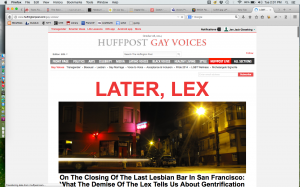 On the Closing of the Last Lesbian Bar in San Francisco: What the Demise of the Lex Tells Us About Gentrification